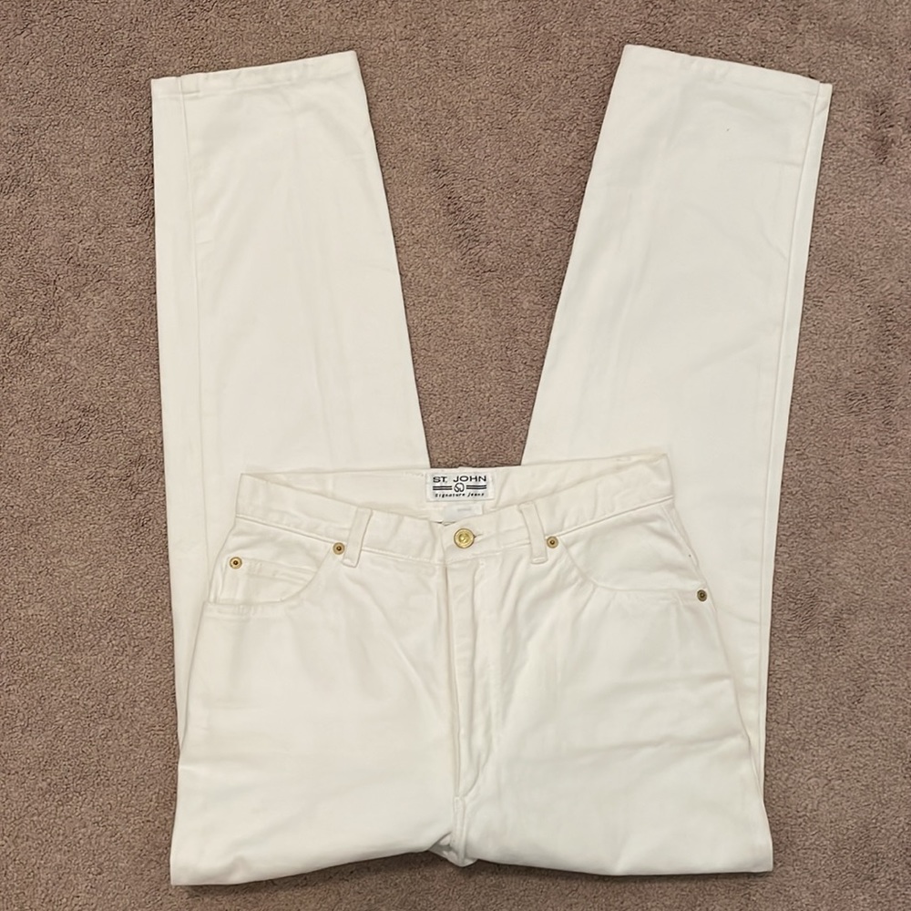 NWOT | St. John | Cream | Classic Straight Leg | Women’s Jeans | 100% cotton